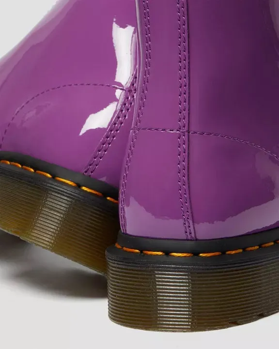 1460 Purple Patent Leather Lace Up Boots