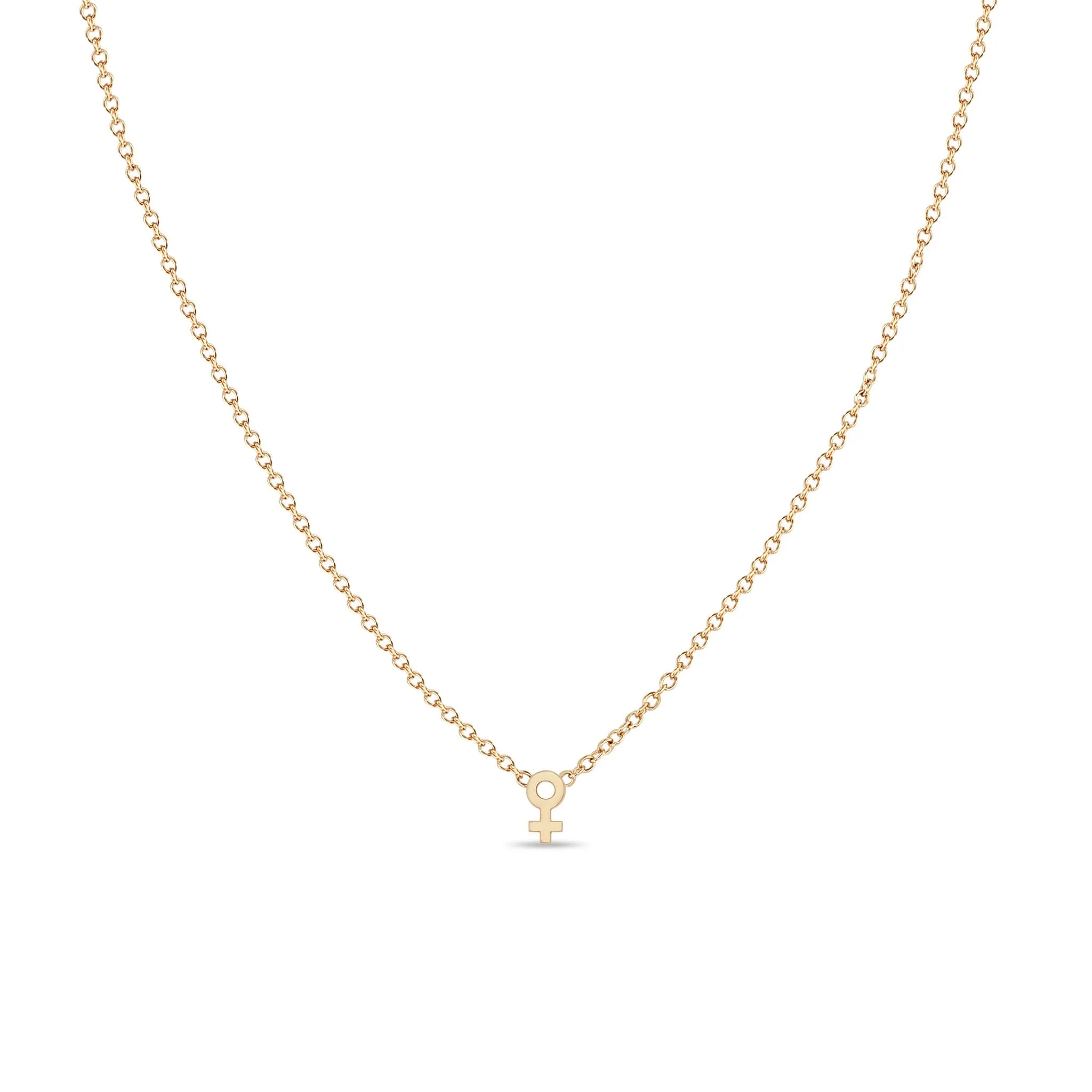 14k Itty Bitty Female Symbol Necklace