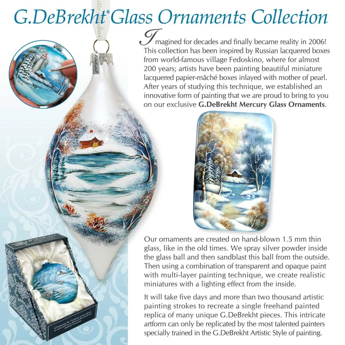 25th Anniversary Glass Ornament by G DeBrekht - Christmas Decor - 744-018