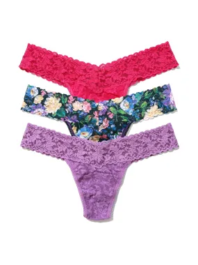 3 Pack Low Rise Thongs Dream Garden