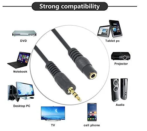 3.5mm Stereo Male To Female AUX Cable - 60cm