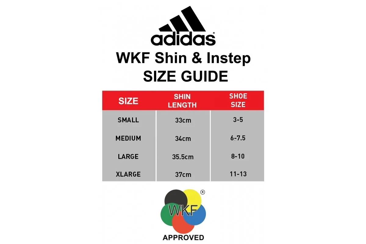 Adidas WKF Shin And Removable Instep Pads - Red or Blue