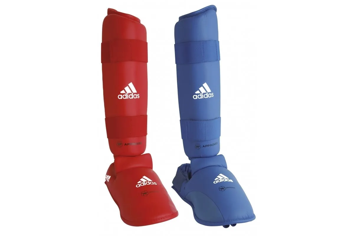 Adidas WKF Shin And Removable Instep Pads - Red or Blue