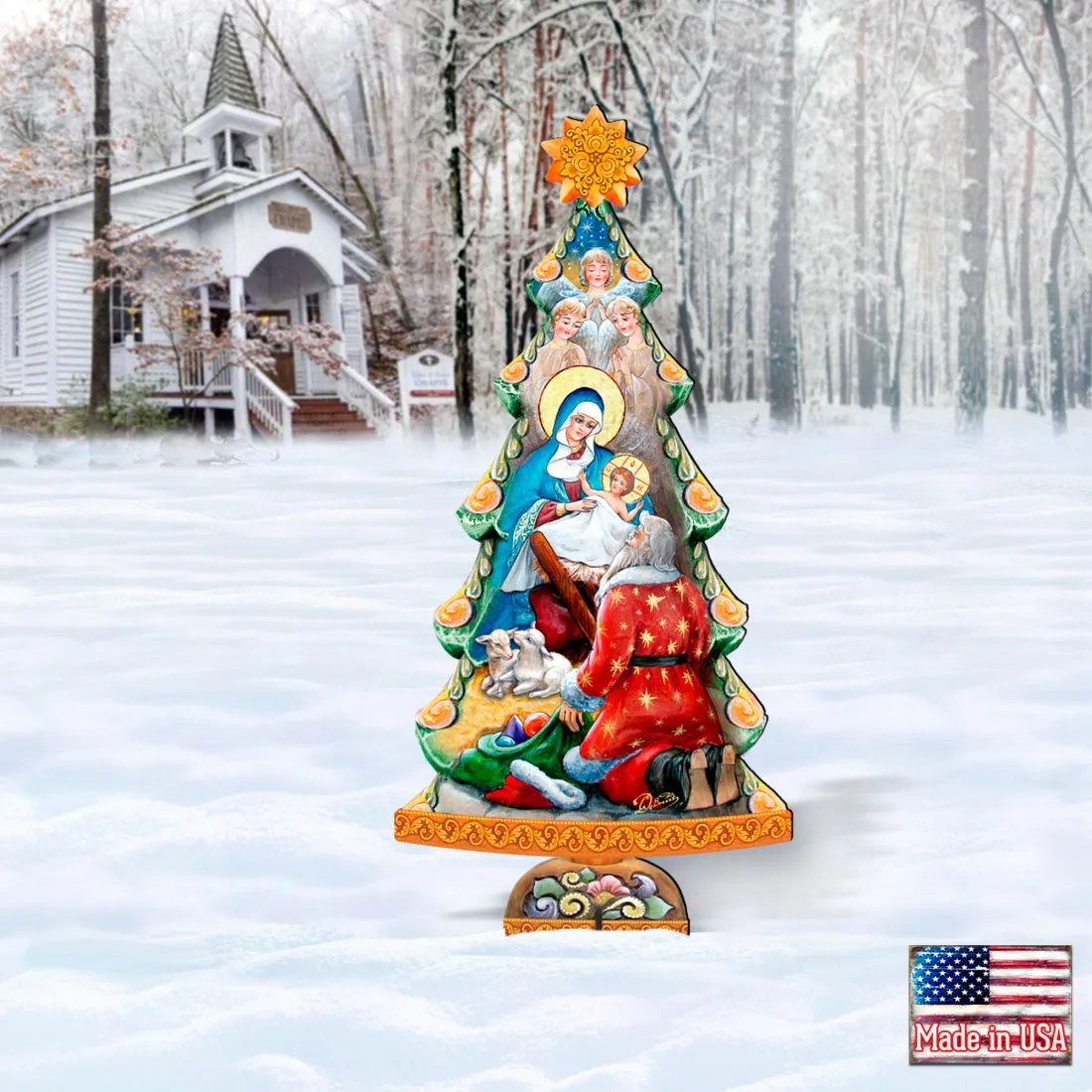 Adoration Nativity Tree Outdoor Décor by G. DeBrekht - Nativity Holiday Décor - 8128833F