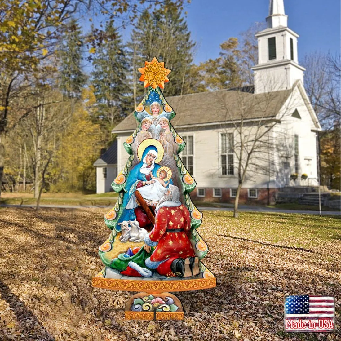 Adoration Nativity Tree Outdoor Décor by G. DeBrekht - Nativity Holiday Décor - 8128833F