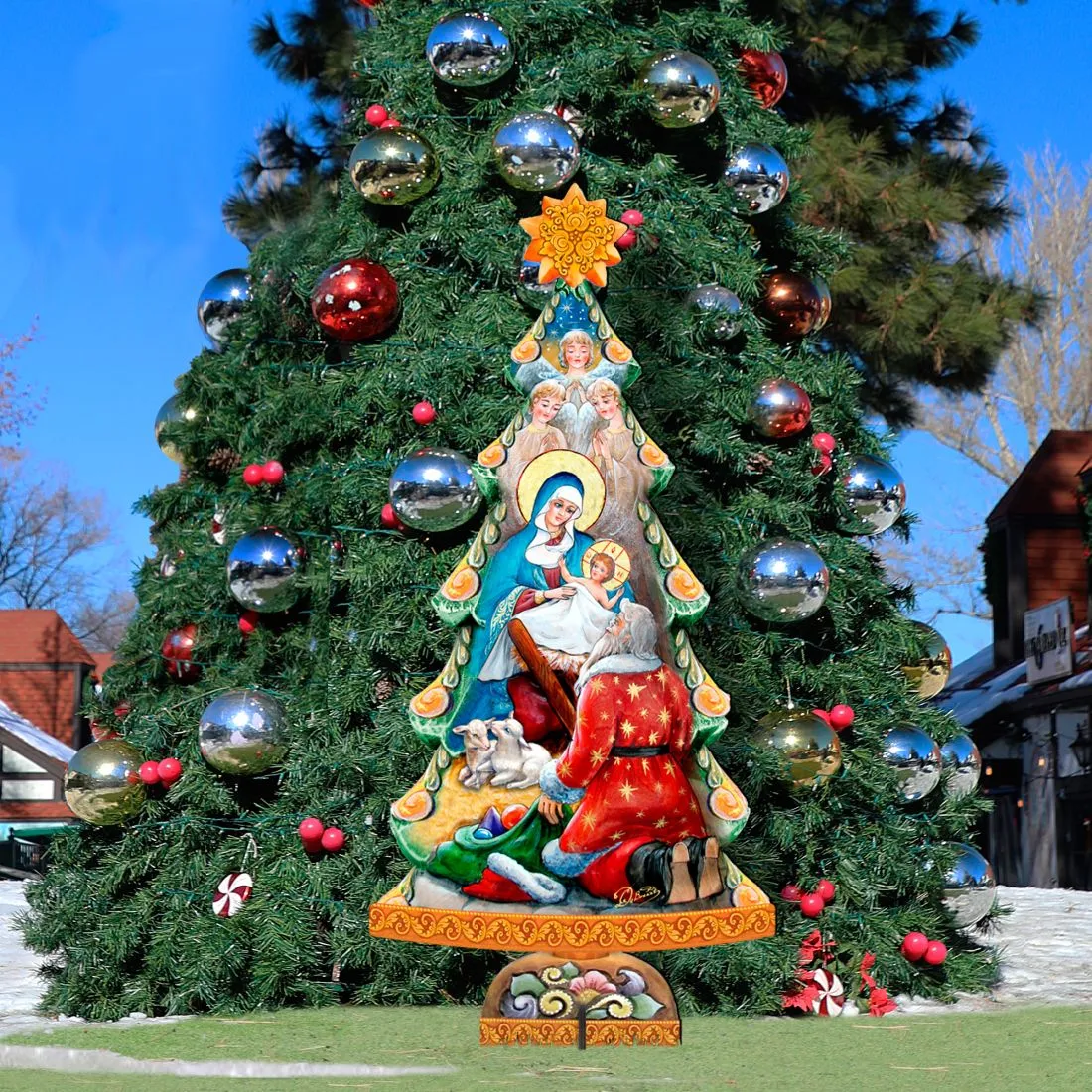 Adoration Nativity Tree Outdoor Décor by G. DeBrekht - Nativity Holiday Décor - 8128833F