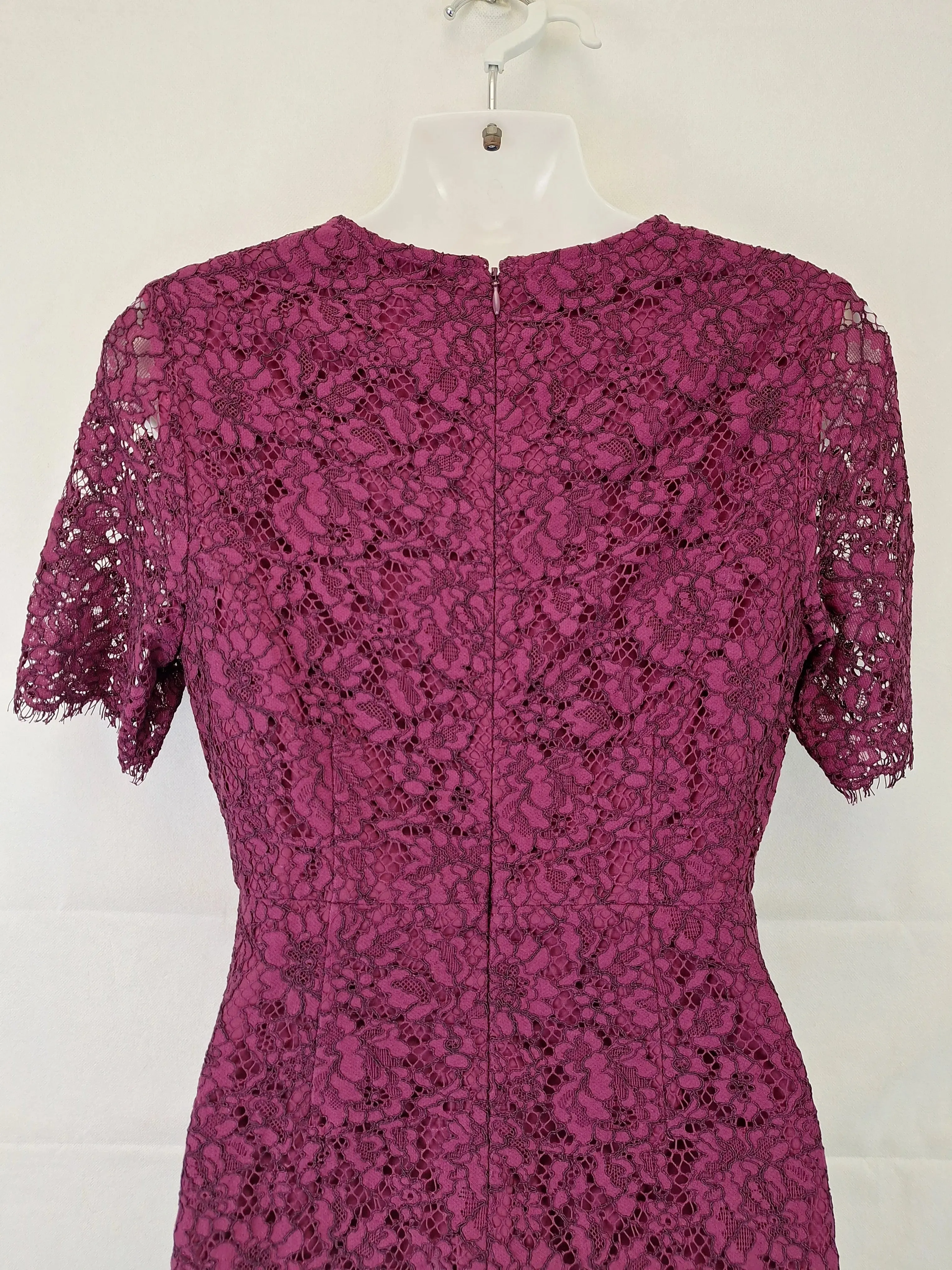 Alannah Hill Aubergine Lace Tailored Cocktail Mini Dress Size 8