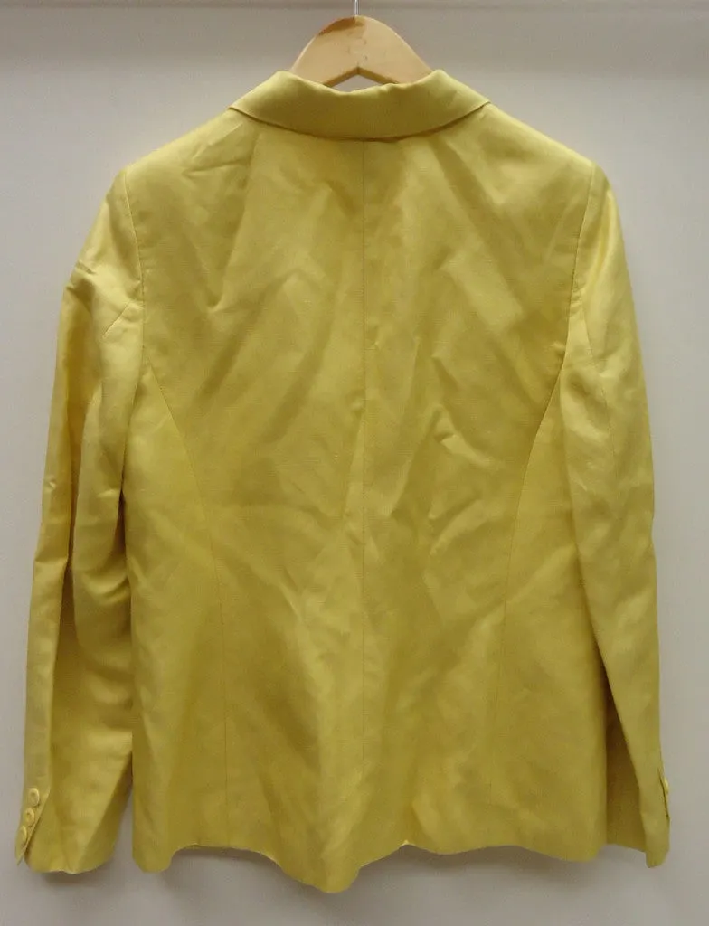 Alfani Coat Silk Female Adult 10 Yellow Solid 014-15AF -- New No Tags