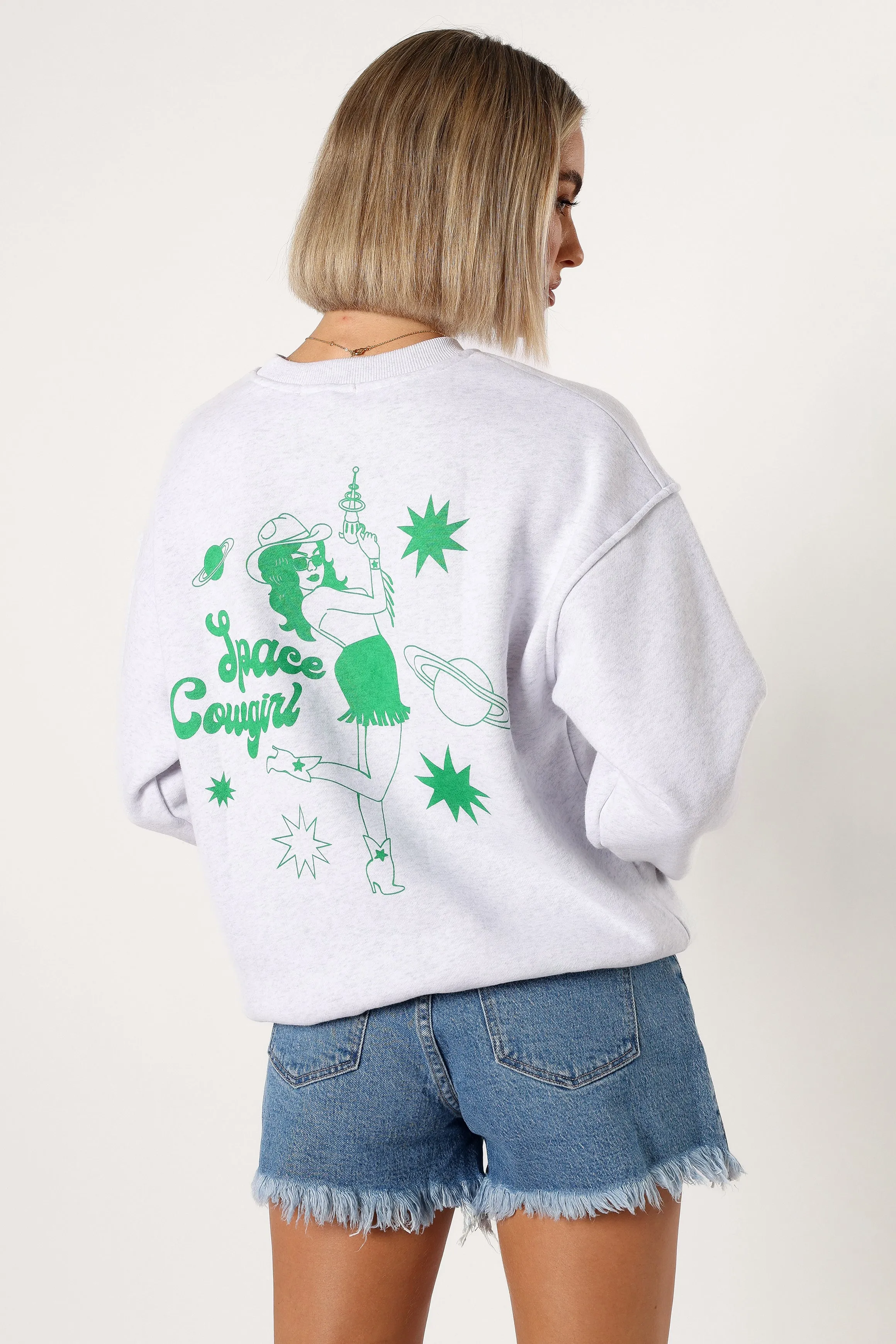 Alora Space Cowgirl Sweatshirt - Heather Grey