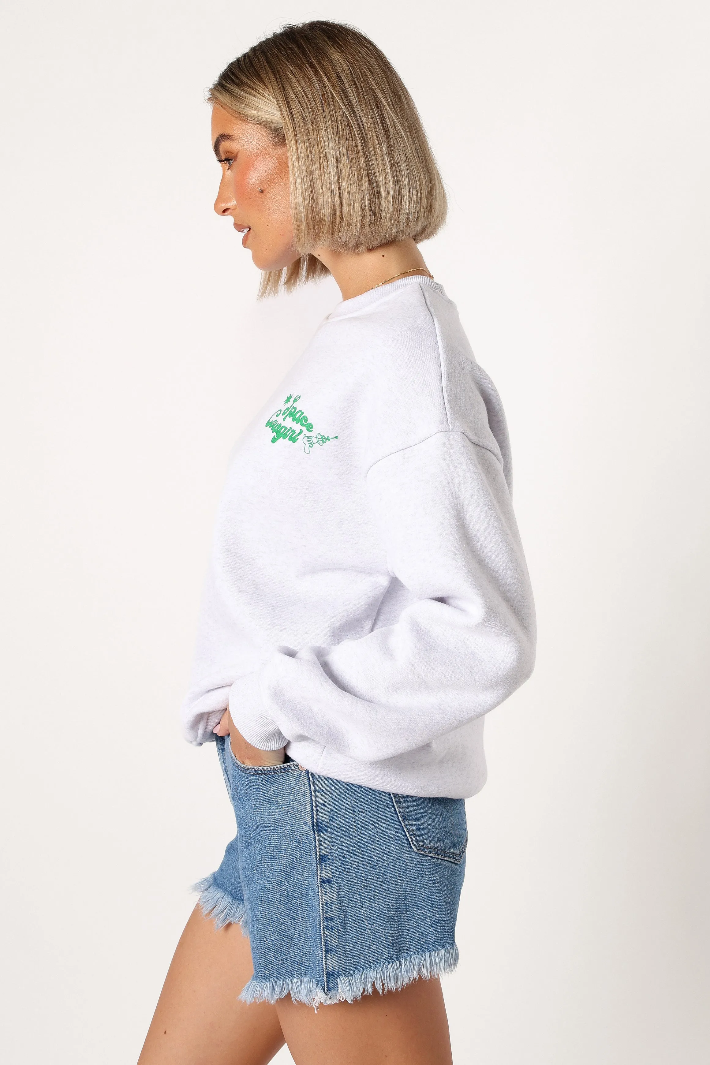 Alora Space Cowgirl Sweatshirt - Heather Grey