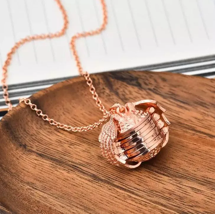 Angel Round 4 Photo Pendant - Rose Gold