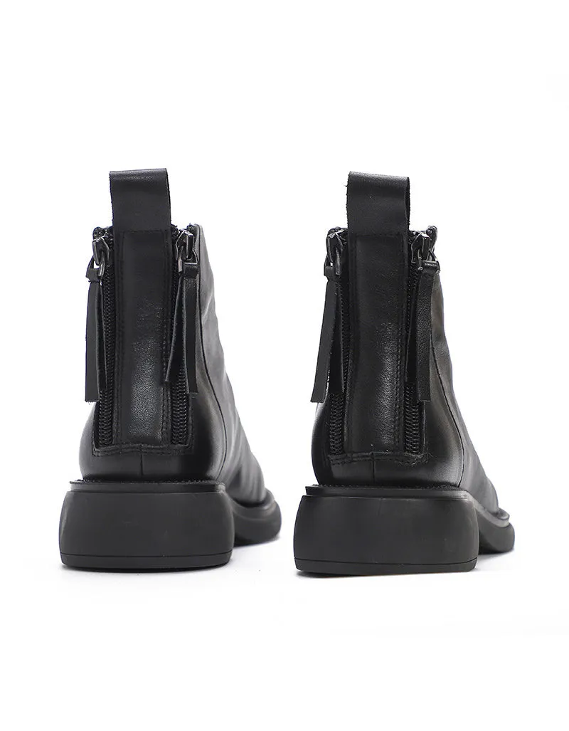 Back Double Zipper Chelsea Boots