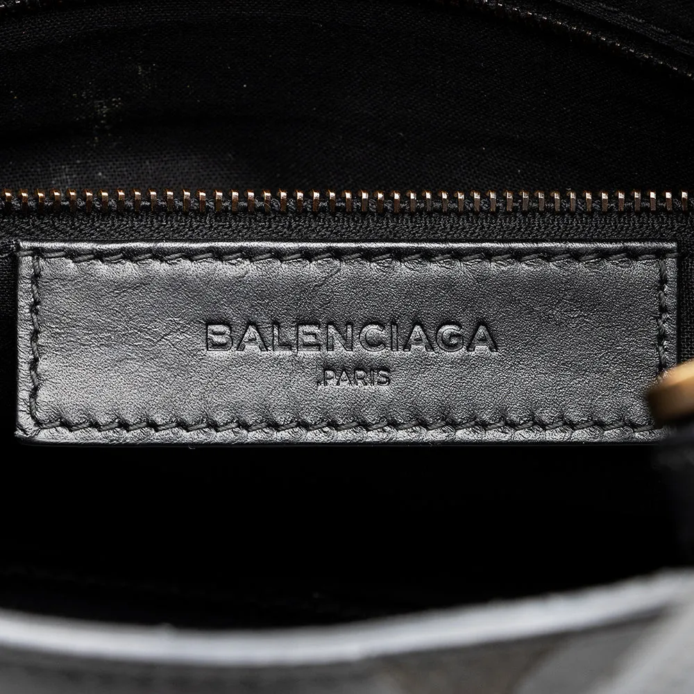 Balenciaga Calfskin Blackout Graffiti City Small Satchel (SHF-19896)