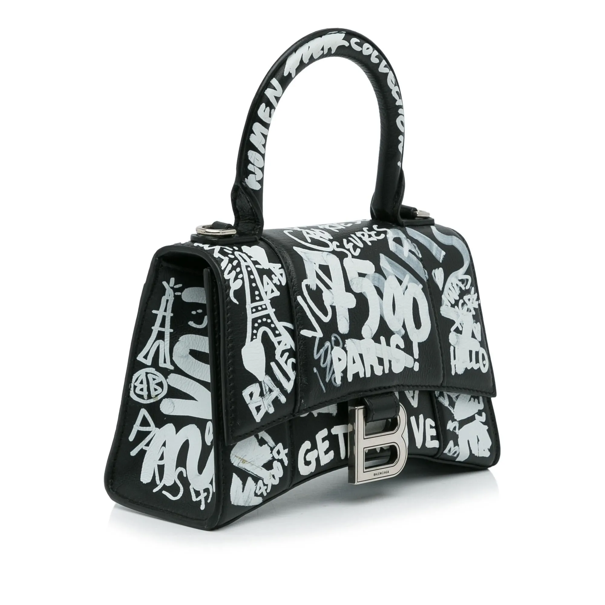 Balenciaga XS Hourglass Graffiti Satchel