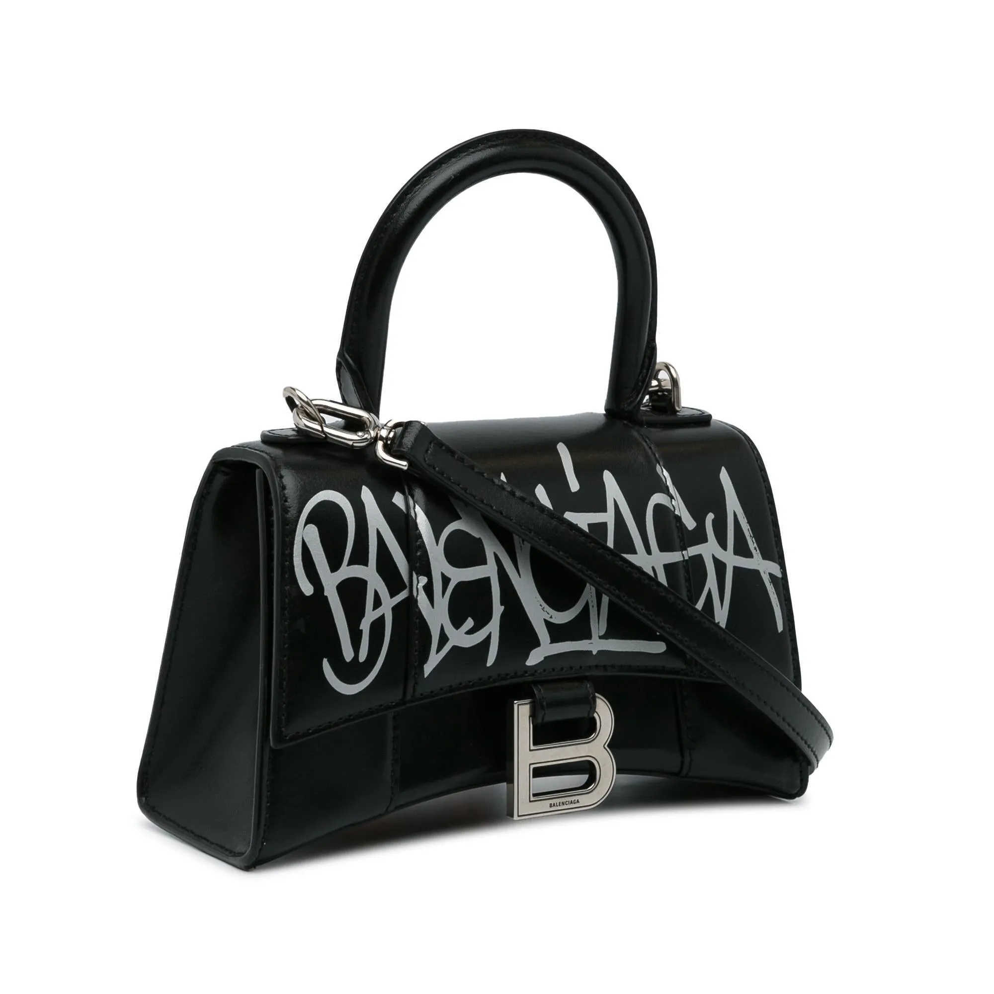 Balenciaga XS Hourglass Graffiti Top Handle Bag