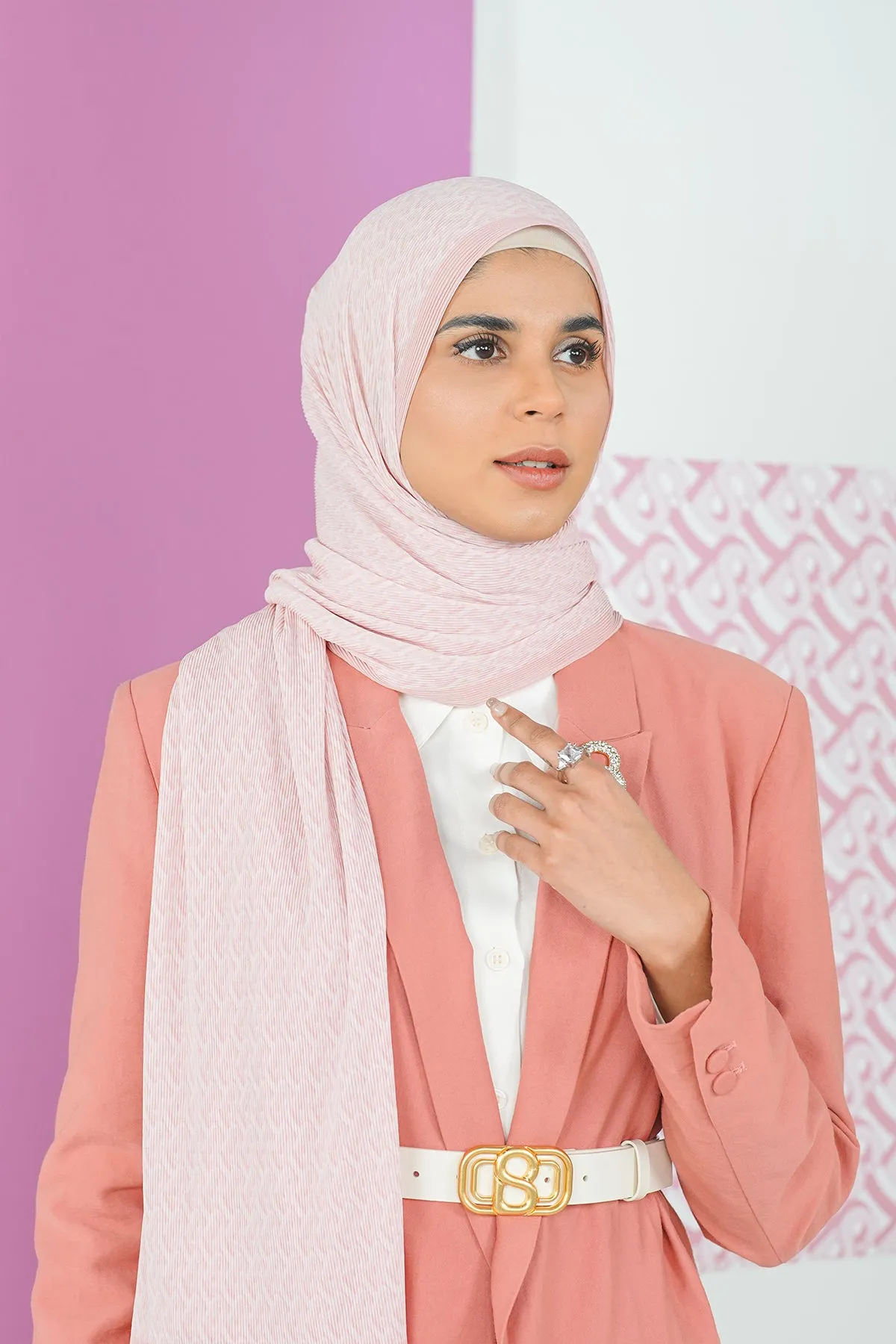 Bimu Pleated Shawl - Candy