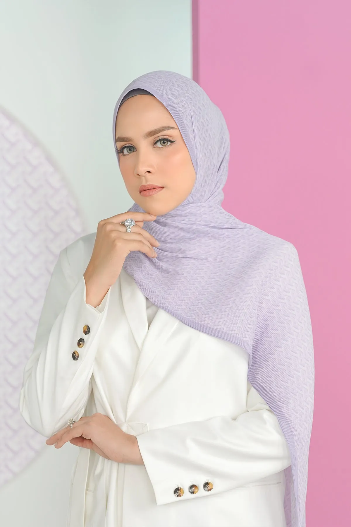 Bimu Pleated Shawl - Lavender