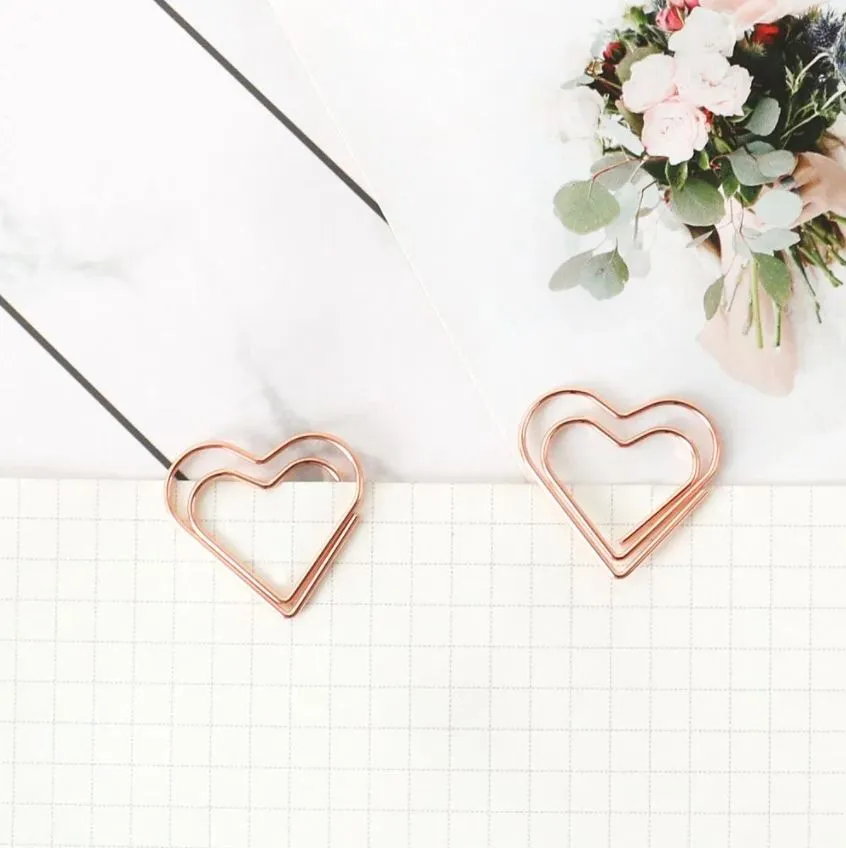 Binder Clips - Rose Gold  Set of 6