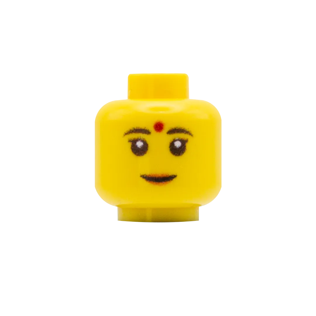 Bindi, Lipstick Smile - Custom Printed Minifigure Head