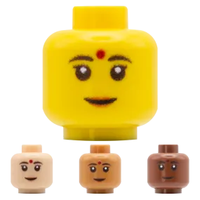 Bindi, Lipstick Smile - Custom Printed Minifigure Head