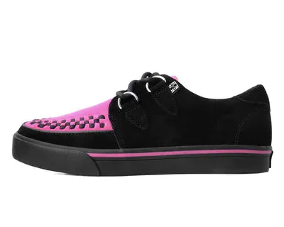 Black & Neon Pink Suede Sneaker