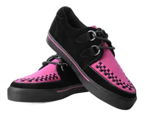 Black & Neon Pink Suede Sneaker