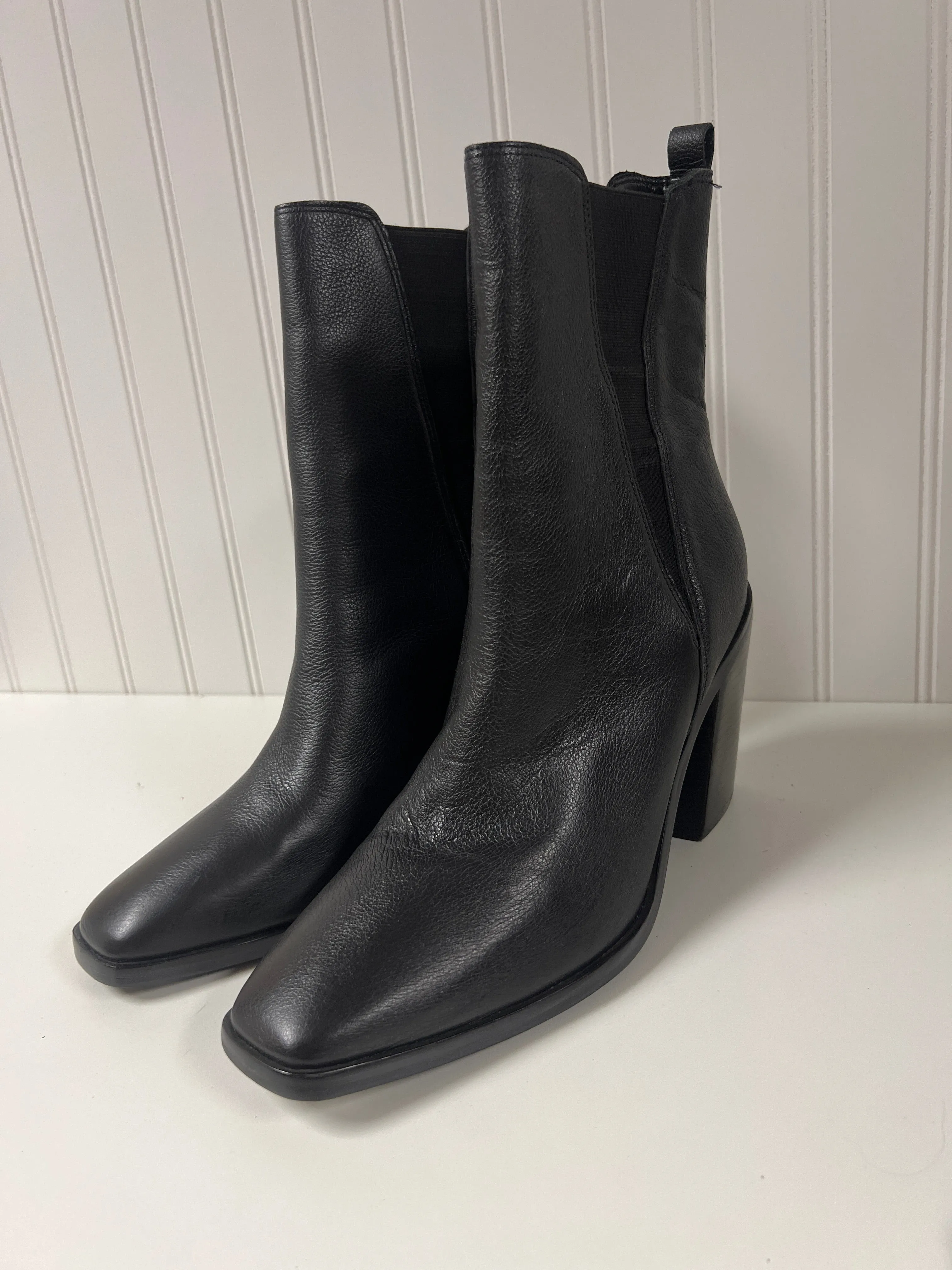 Black Boots Ankle Heels Marc Fisher, Size 10