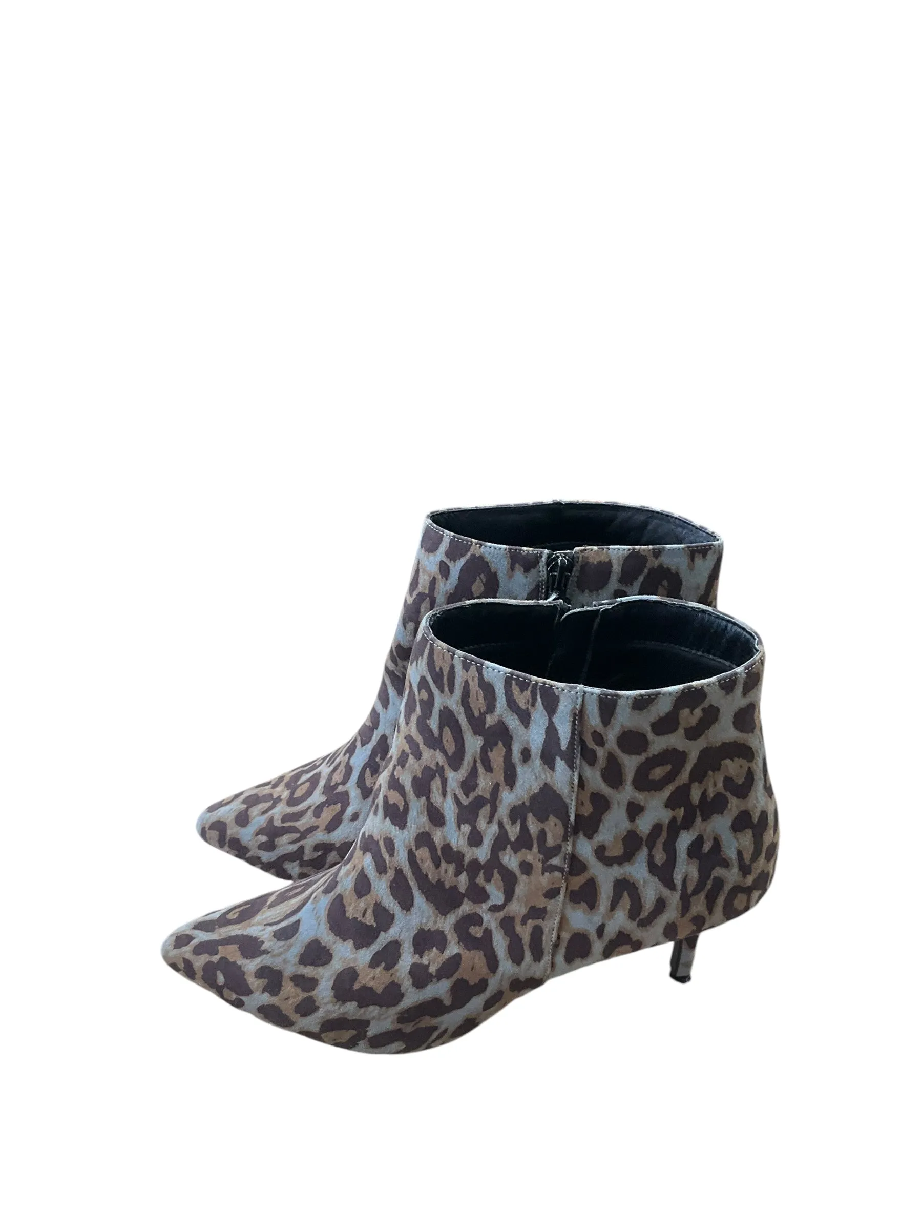 Boots Ankle Heels By Clothes Mentor In Animal Print, Size: 12