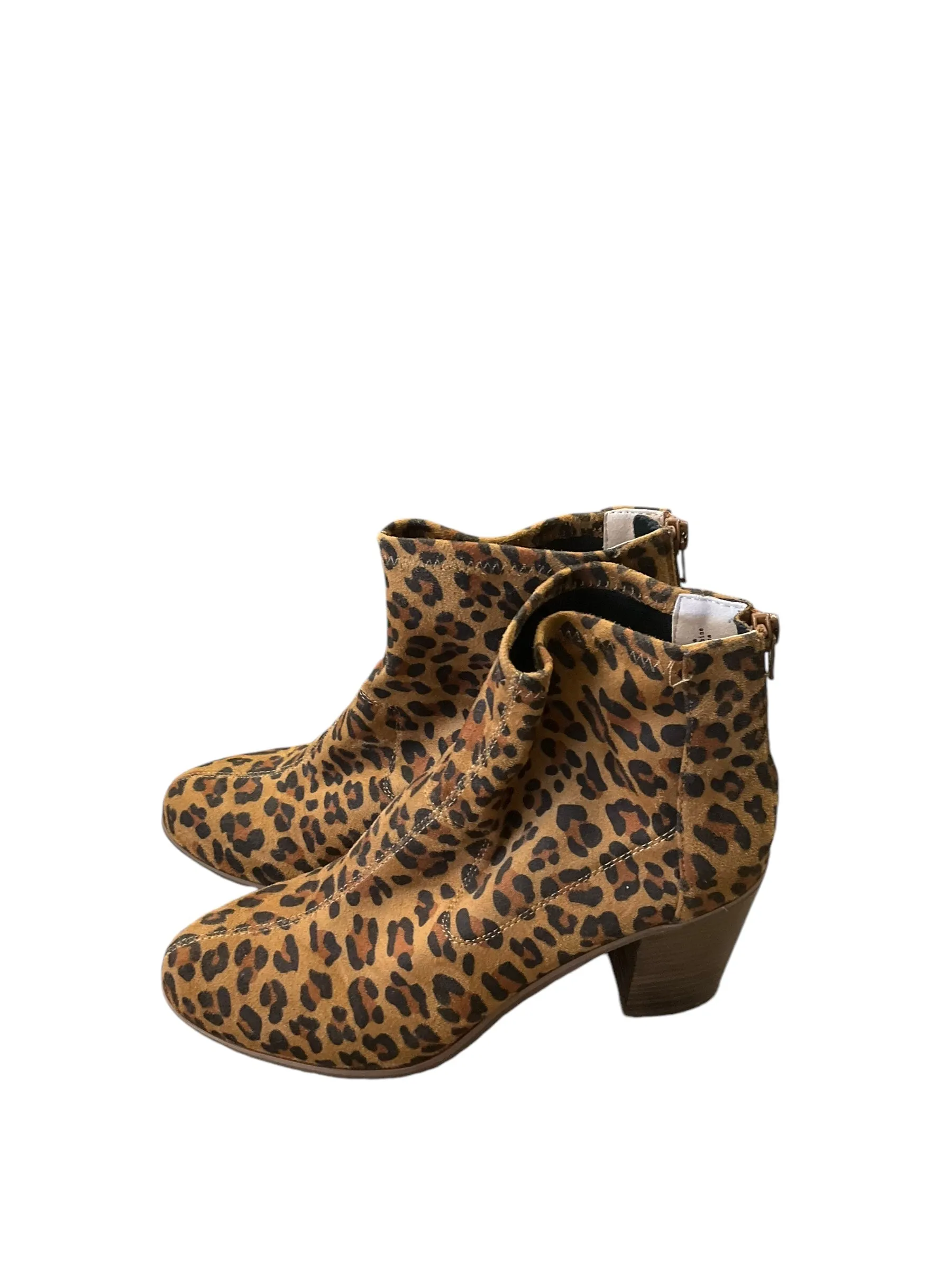 Boots Ankle Heels By Cmc In Leopard Print, Size: 9