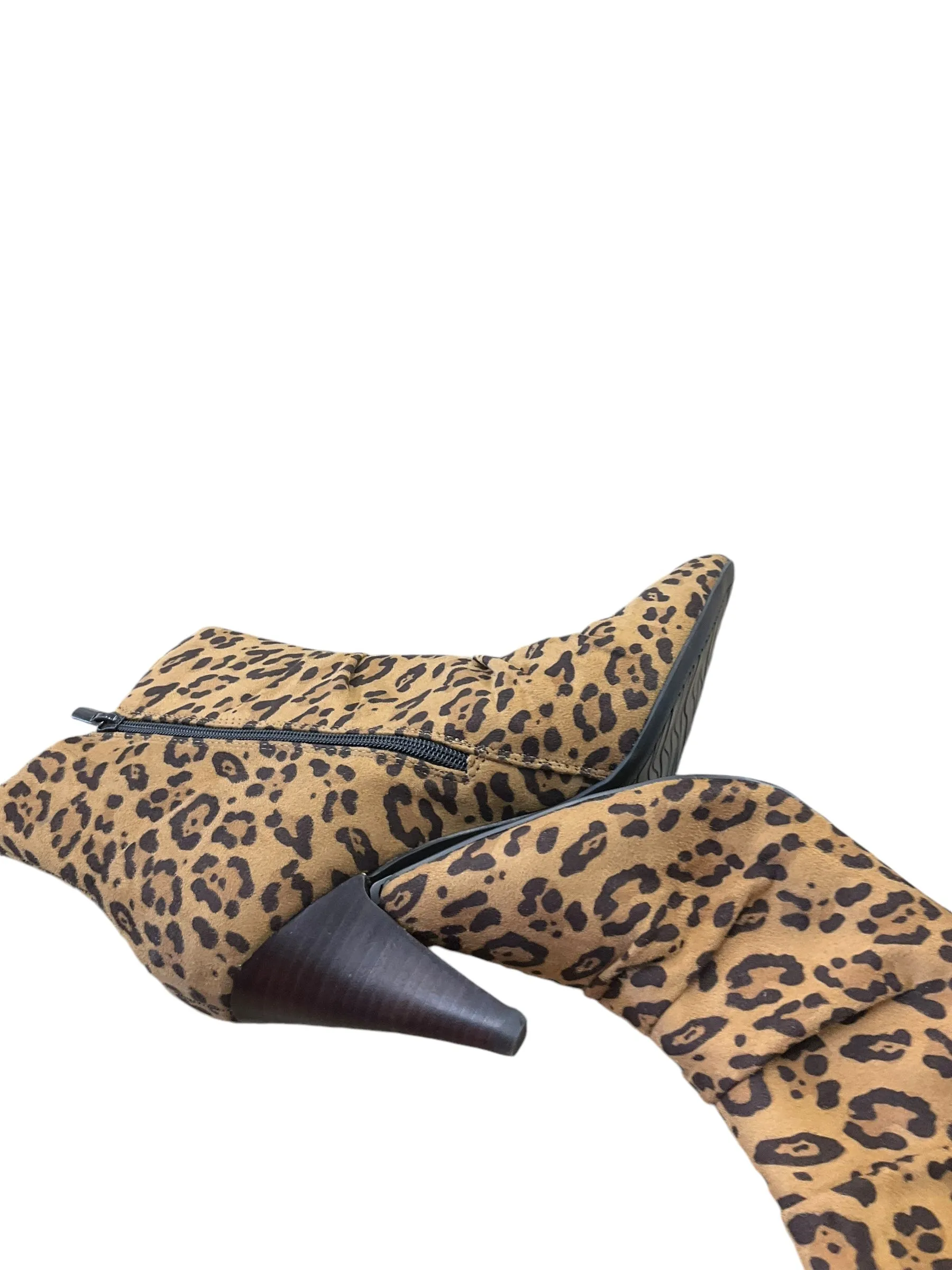 Boots Ankle Heels By Impo In Leopard Print, Size: 11