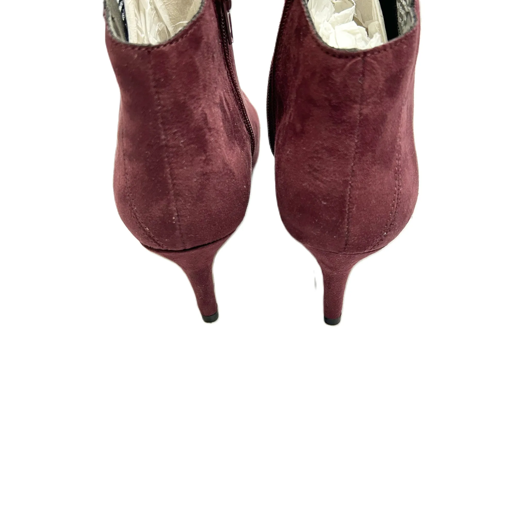 Boots Ankle Heels By Kelly And Katie In Burgundy, Size: 7