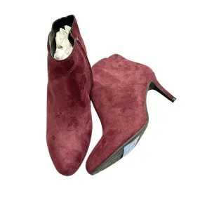 Boots Ankle Heels By Kelly And Katie In Burgundy, Size: 7