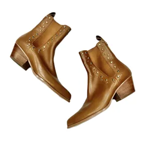 Boots Ankle Heels By Michael By Michael Kors In Brown & Gold, Size: 8.5