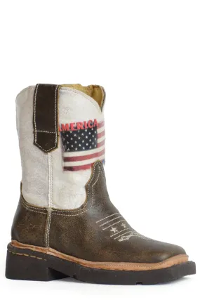 Boys Roper "God Bless The USA" Square Toe Toddler Boot