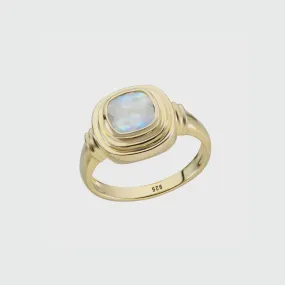 California Cushion Moonstone Gold Vermeil Ring