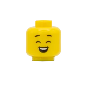 Closed Eyes / Happy Grin - LEGO Minifigure Head