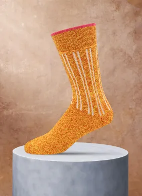 Cold Weather Twisted Yarn Boot Sock in Orange