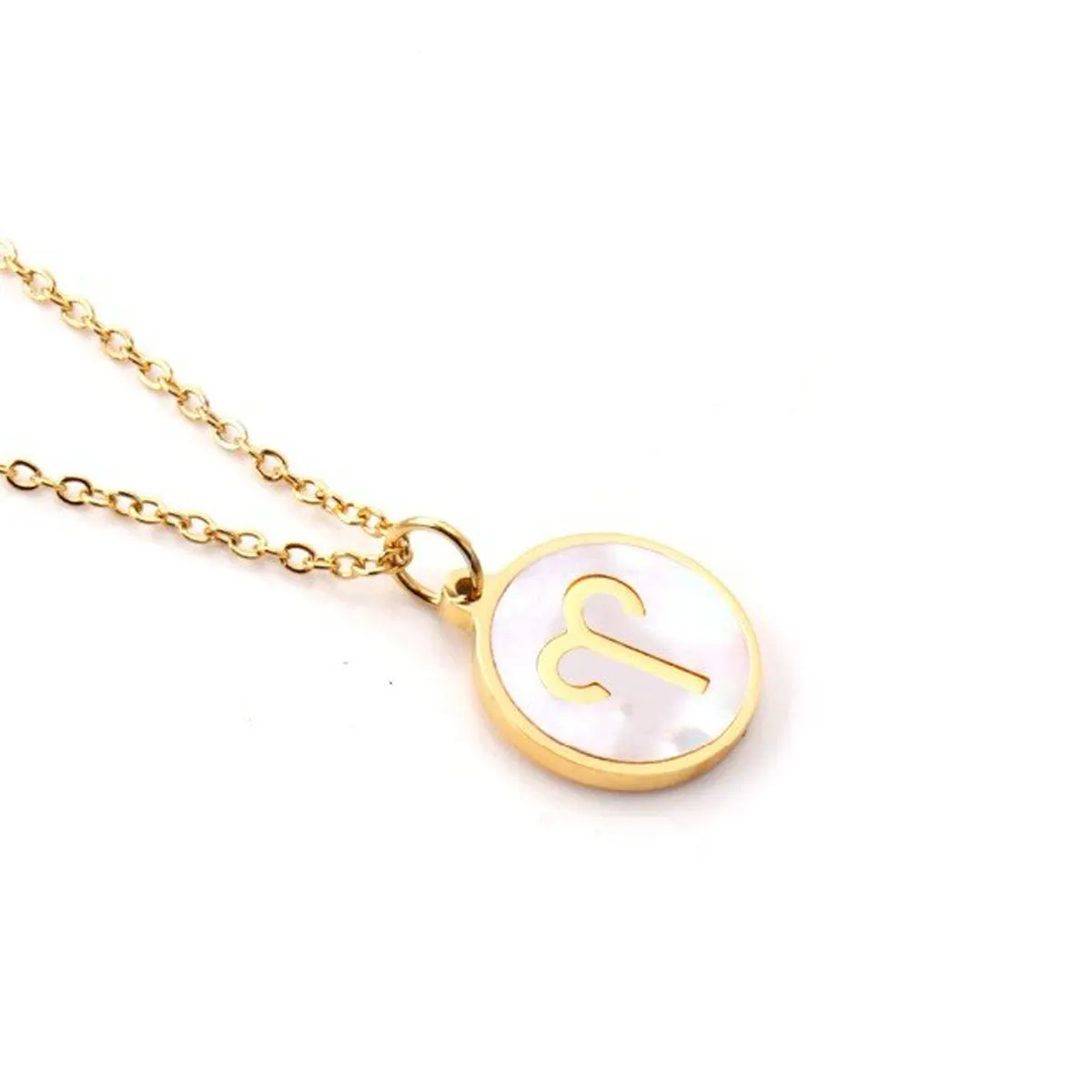 Constellation Mother of Pearl Shell Charm Pendant Gold Necklace - White