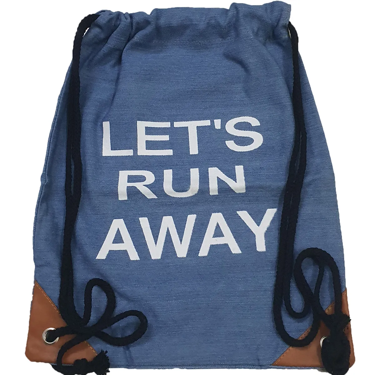 Denim Drawstring Bag