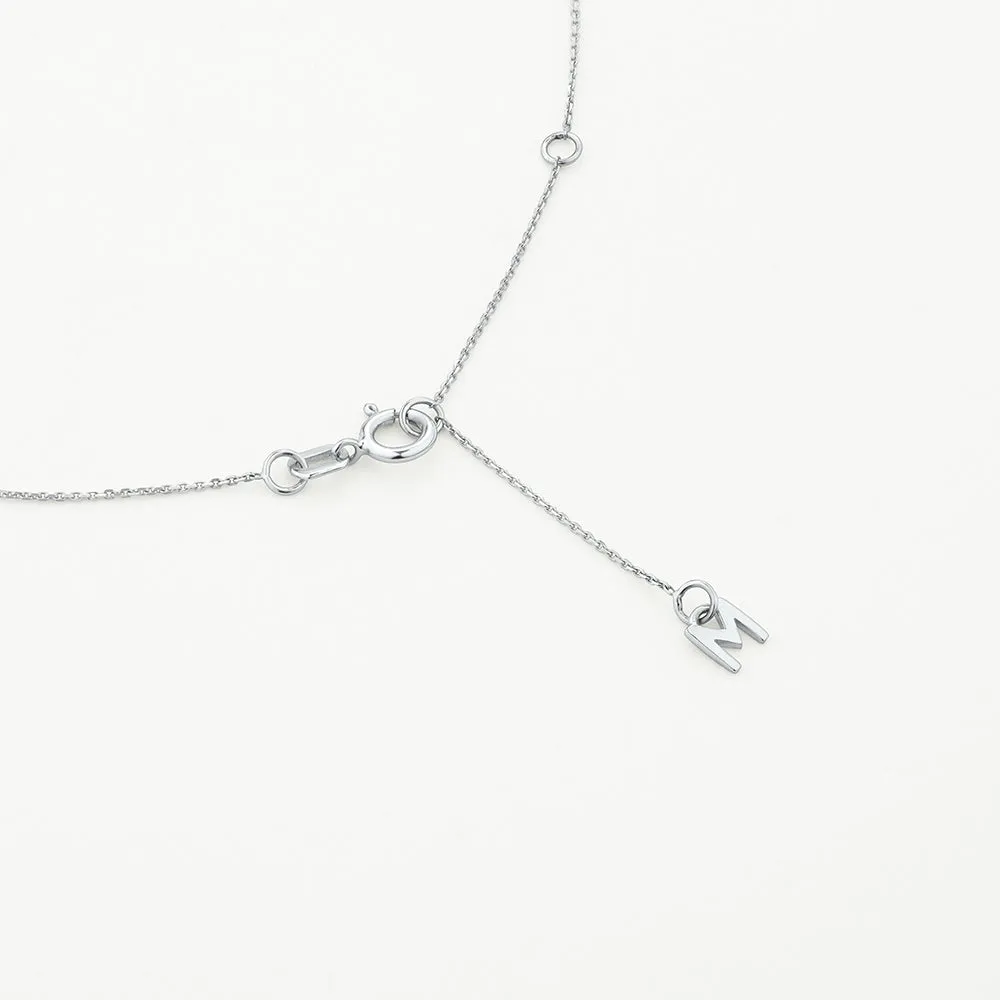 Diamond Letter K Necklace in Silver