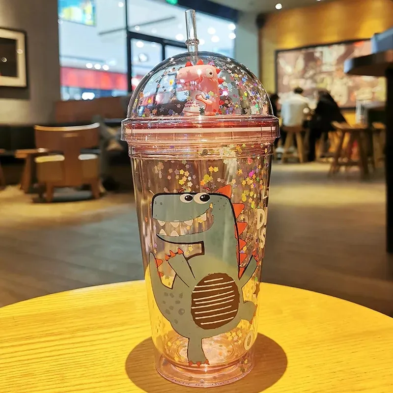 Dinosaur Tumbler with Straw