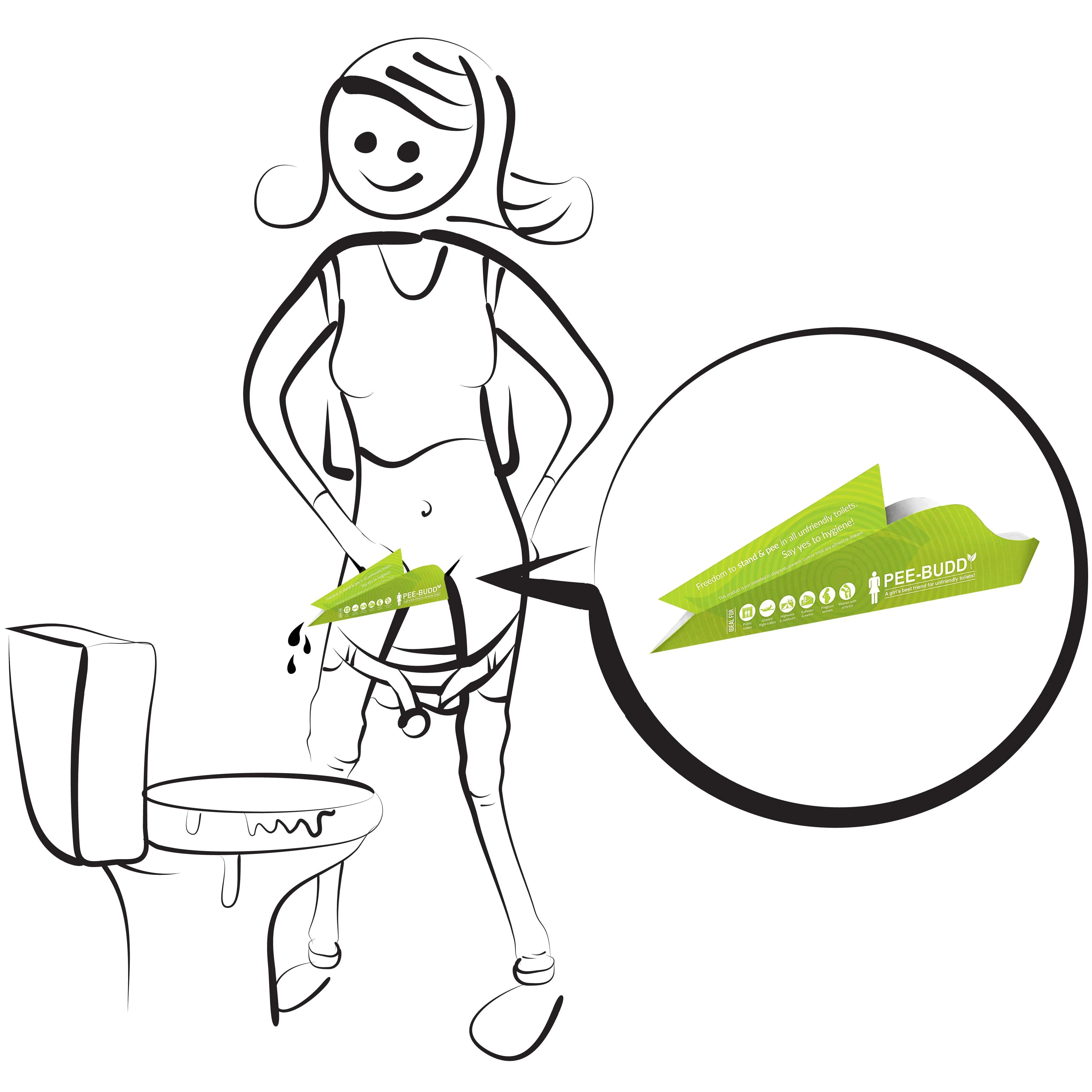 Disposable female urination device so you can be free to stand and pee