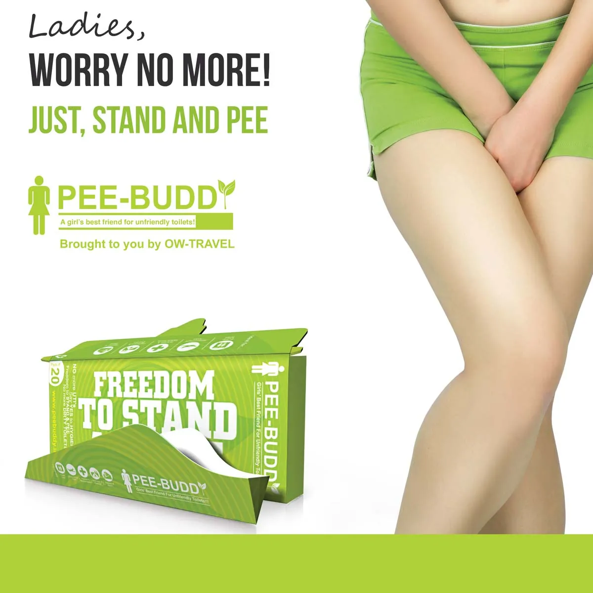 Disposable female urination device so you can be free to stand and pee