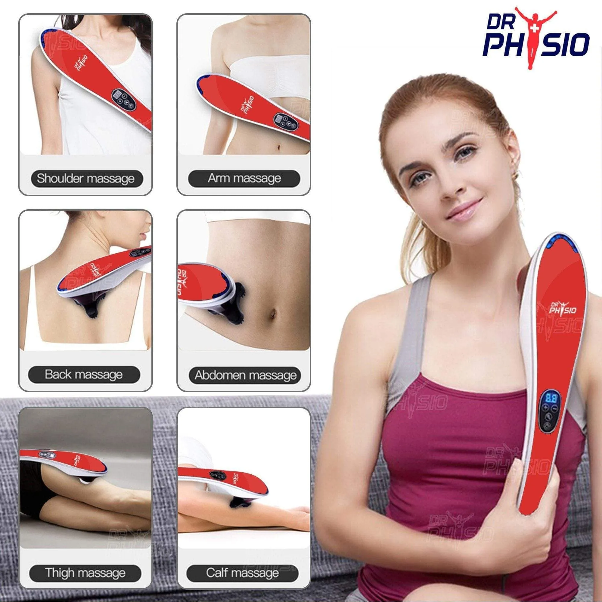 Dr Physio USA Hammer Pro Body Massager Machine (Red) 1005