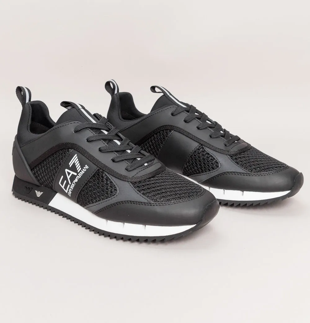 EA7 Emporio Armani Multi Logo Trainers Black/White