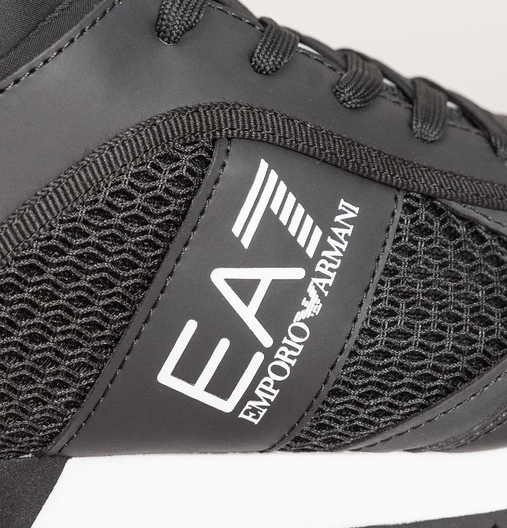 EA7 Emporio Armani Multi Logo Trainers Black/White