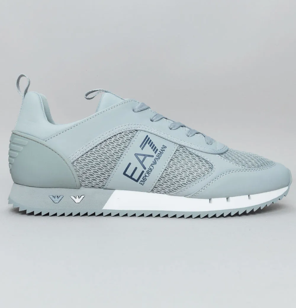 EA7 Emporio Armani Multi Logo Trainers Grey/Navy