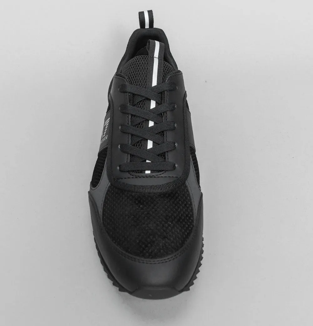 EA7 Emporio Armani Multi Logo Trainers Triple Black