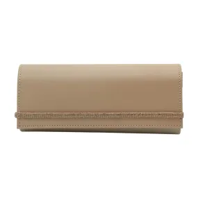 FABUCCI Nude Diamante Clutch Bag