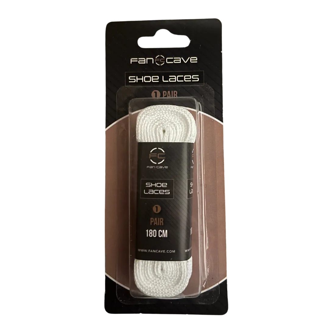 Fan Cave Standard Shoelaces - White